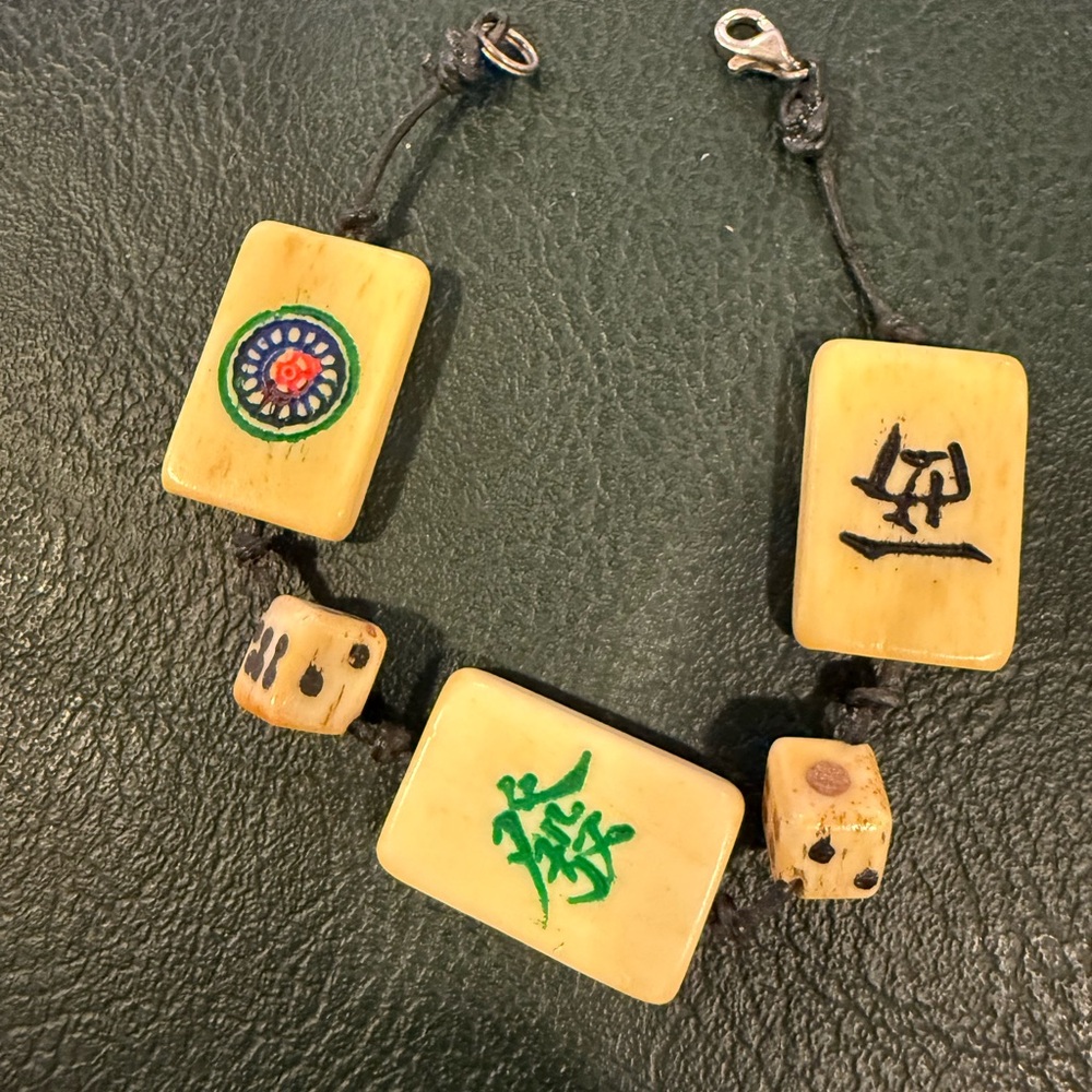 Vintage Mahjong Tile Bracelet